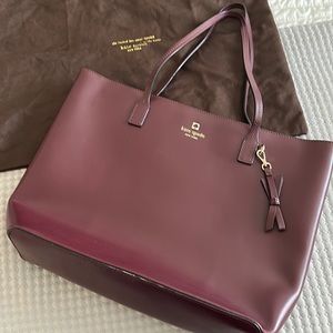 Kate Spade deep burgundy tote
